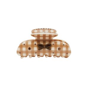 Sweetheart Clip in Mocha Kiss Gingham